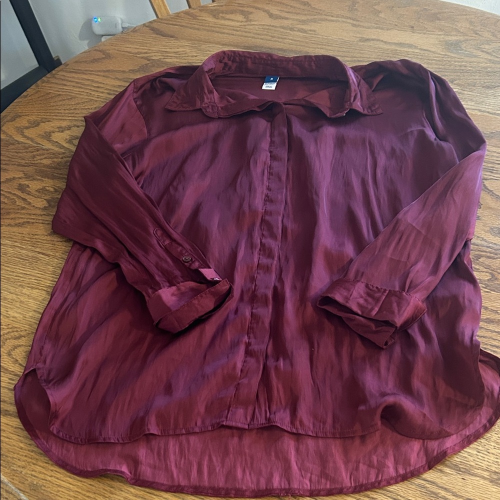 Old Navy Women's Blouses in Teal and Burgundy